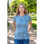 Jsem máma bambusové kojicí tričko modré s květy – Sleviste.cz