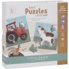 Dřevěná hračka Little Dutch Puzzle 4v1 Farma