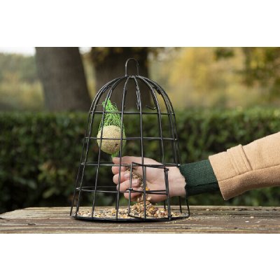 Esschert Design krmítko pro ptáky kovové KLEC, černá, v. 30,6 cm – Zboží Mobilmania