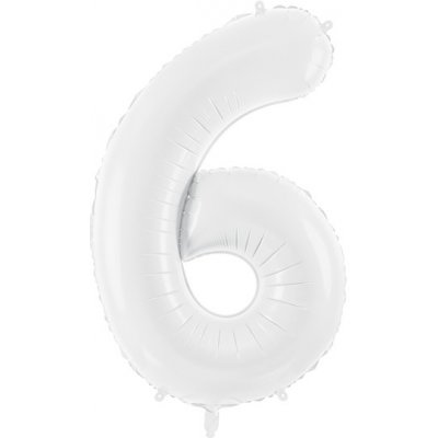 PartyDeco Fóliový balónek číslo6 BÍLÝ 86 cm – Zbozi.Blesk.cz