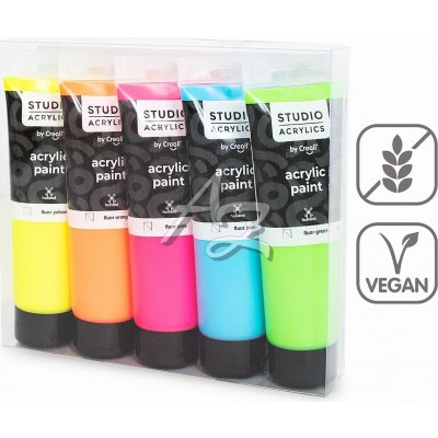 Creall Studio acrylic sada fluorescenčních akrylových barev 5 ks 120 ml – Zboží Dáma