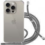 Spello Crossbody se šňůrkou iPhone 15 Pro Max - čiré / černobílé šňůrka – Zboží Mobilmania