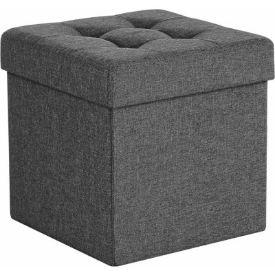 Songmics Taburet s úložmným prostorem, šedý, 38 x 38 x 38 cm – Zbozi.Blesk.cz
