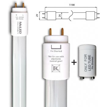 McLED LED trubice Glass LEDtube 18W T8 G13 4000K neutrální bílá
