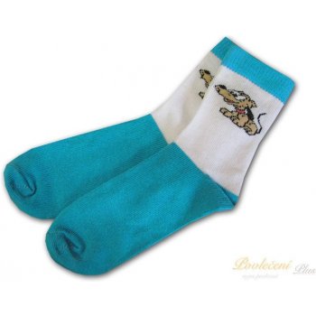 Nepon Dětské bavlněné ponožky Pejsek tyrkysový