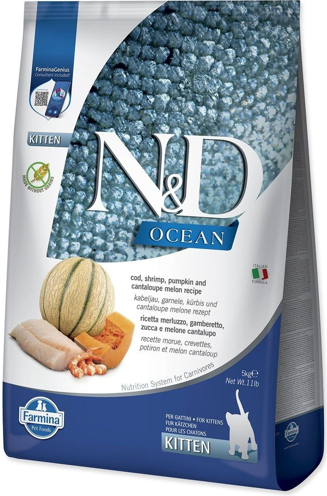 N&D OCEAN Kitten Cod & Shrimp & Pumpkin&Melon 5 kg