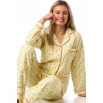 Dámské žluté flanelové květinové hřejivé 100% bavlna 1DF0052 žlutá M – Zboží Dáma
