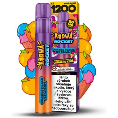 Kurwa Rocket Orange Peach Ice Cream 20 mg 1 200 potahů – Sleviste.cz