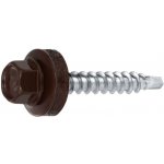DIN 7504KPP 4.8x19 ZN Čokoládově hnědý (RAL8017) Šroub farmářský samovrtný TEX s EPDM podložkou, pro spojení plechů v přesahu, zinek – Sleviste.cz