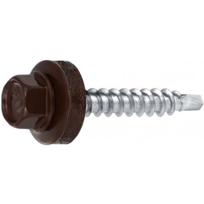DIN 7504KPP 4.8x19 ZN Čokoládově hnědý (RAL8017) Šroub farmářský samovrtný TEX s EPDM podložkou, pro spojení plechů v přesahu, zinek – Sleviste.cz