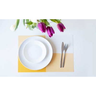 Jahu collections prostírání Deluxe Aida žlutá 30x45cm – Zboží Dáma