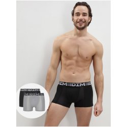 DIM Cotton 3d Flex Air Boxer pánské boxerky šedá černá 2ks