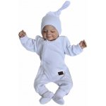 Kojenecký teplákový overal čepička capáčky Brumlík bílá – Zboží Mobilmania