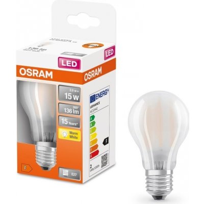 Osram 4058075434066 Matná LED žárovka E27 1,5 W CLASSIC A, teplá bílá – Hledejceny.cz