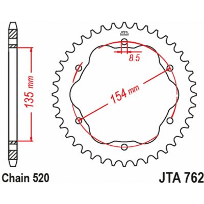 JT Sprockets JTA 762-39BLK – Sleviste.cz