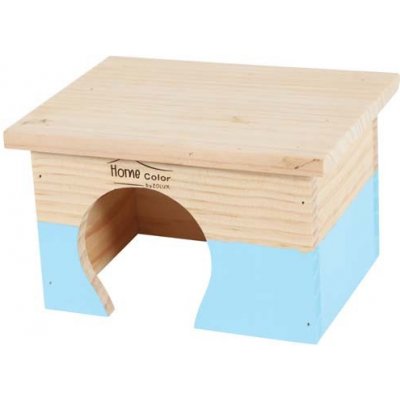 Zolux Obdélníkový dřevěný domeček pro hlodavce S modrý 18 x 14 x 11 cm – Zboží Mobilmania
