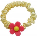 Saténová gumička s kytičkou Barva: tmavě růžová – Hledejceny.cz