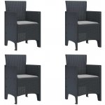 OMAXI 583161 Zahradní křeslo 4 ks Antracit 53 x 49 x 85 cm PP – Hledejceny.cz