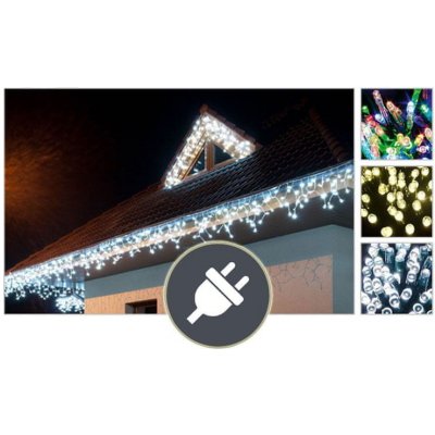 CoolCeny LED vánoční závěs do okna déšť 2,5 metru Bílá – Zboží Mobilmania