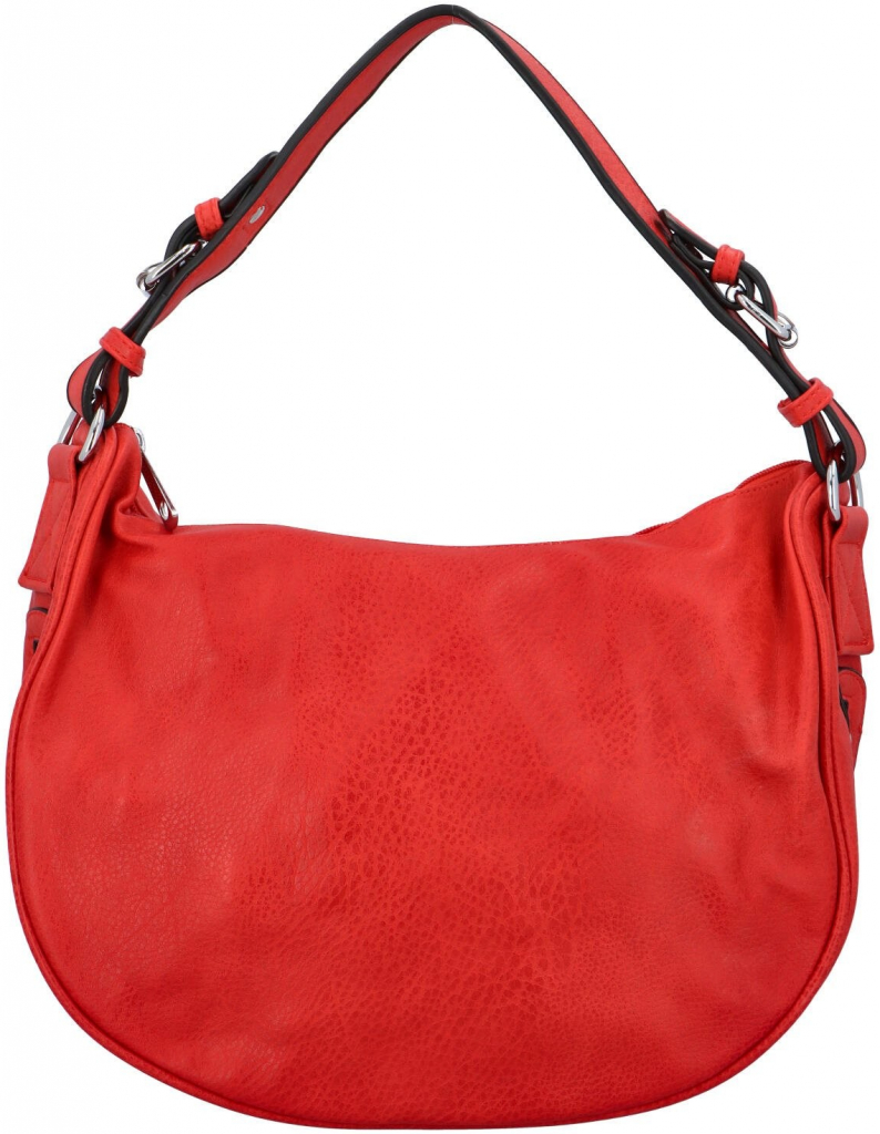 Příjemná dámská koženková kabelka na rameno Sula červená