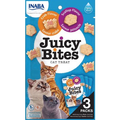 INABA Cat Juicy Bites s krabem a mušlemi 3 x 11,3 g
