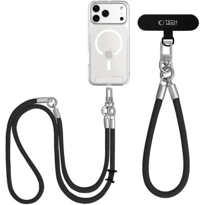Tech-Protect C10S Rope Crossbody šňůrka na telefon s poutkem na zápěstí - OLIVE GREEN/TITANIUM – Hledejceny.cz