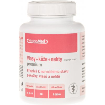 Pragomed Vlasy+kůže+nehty PREMIUM 90 tablet – Hledejceny.cz