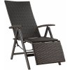 Zahradní židle a křeslo tectake 404575 zahradní ratanové křeslo relax s opěrkou pro nohy černá