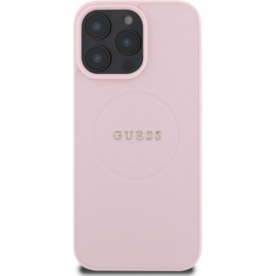 Guess Grained Classic Logo kryt s MagSafe pro iPhone 16 Pro Růžová – Zboží Mobilmania