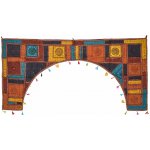 Sanu Babu Závěs nad dveře oblouk, patchwork, Rajastan, ruční výšivka, sklíčka, 190x98cm (5G) – Hledejceny.cz