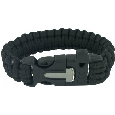 A.C.M. Survival náramek 4v1 Black Píšťalka/křesadlo/nožík/paracord-23cm – Sleviste.cz