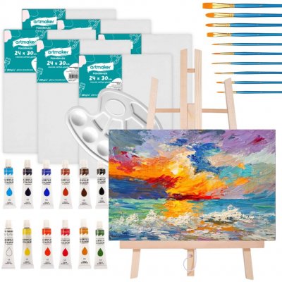 Artmaker Malířská sada stojan barvy plátna štětce 1 ks vícebarevná – Hledejceny.cz