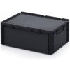 Úložný box TBA Plastová ESD Euro přepravka 600x400x220 mm s víkem plný úchyt