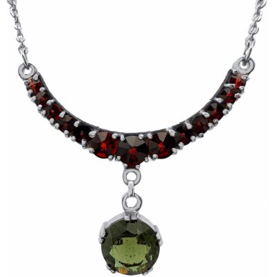 Vltavín Moldavite Stříbrný náhrdelník 2000171770007 – Zboží Mobilmania