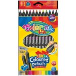 Colorino R55826PTR trojhranné pastelky Jumbo černé 12 barev + ořezávátko – Zboží Mobilmania