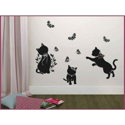 IMPOL TRADE SLK-7541 Samolepky na zeď - kočky , rozměr 50 x 32 cm – Zboží Dáma