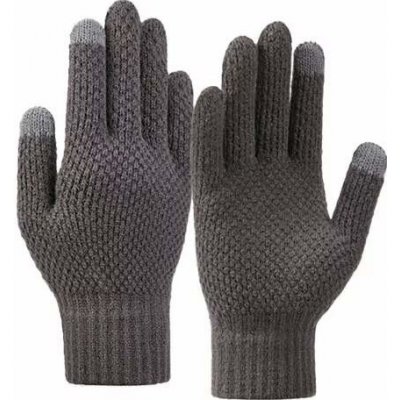 Pletené zimní rukavice na dotykový displej mobilutmavě šedé – Zboží Mobilmania