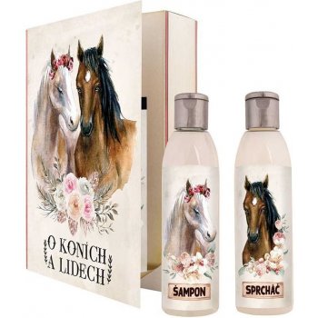 Bohemia Gifts O koních a lidech sprchový gel 200 ml + šampon na vlasy 200 ml kniha dárková sada