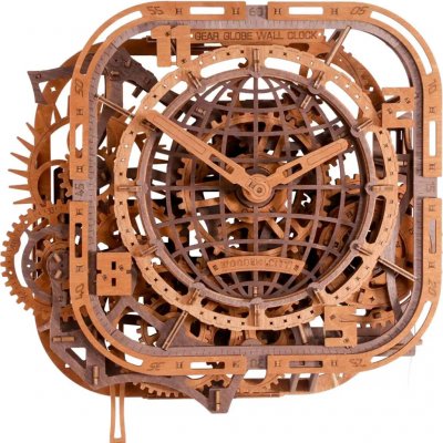 WOODEN CITY 3D puzzle Gear Globe nástěnné hodiny 416 ks – Zboží Mobilmania