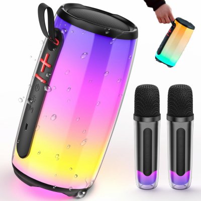 BEZDRÁTOVÝ MIKROFON LED REPRODUKTOR KARAOKE BLUETOOTH SET