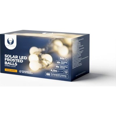 String Light Solar LED FROSTED BALLS SFB61 6,5m 30 koulí teplá bílá Forever Light – Hledejceny.cz