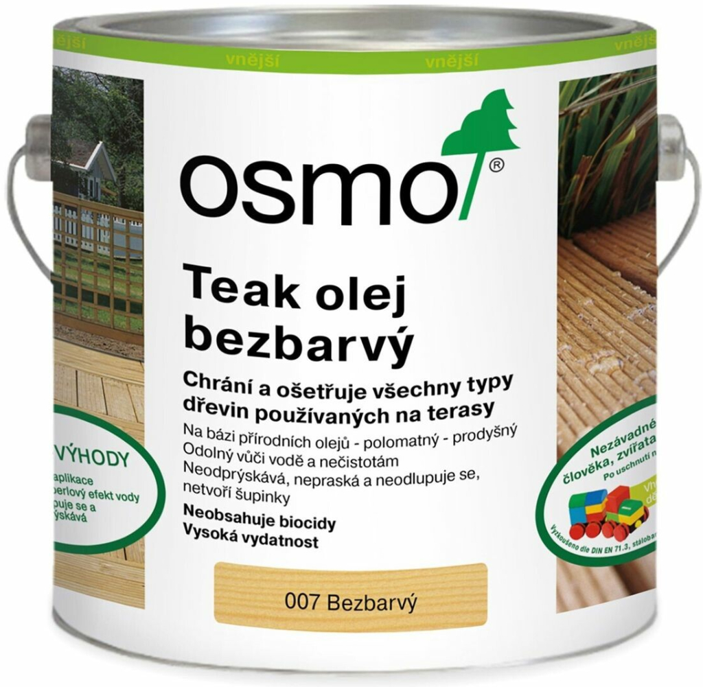 Osmo 007 Terasový teakový olej 2,5 l bezbarvý