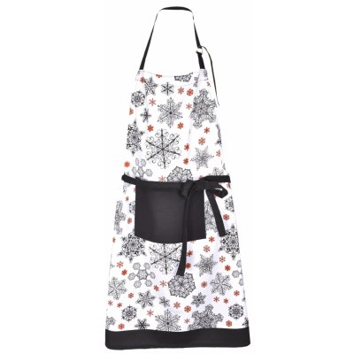 Forbyt Kuchyňská vánoční zástěra Černé a červené vločky 1167 70x90 cm – Zboží Dáma