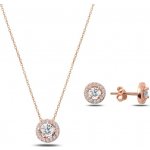 Olivie sada stříbrných šperků zirkon Rose 5733 – Zboží Mobilmania