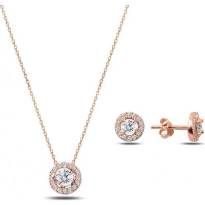 Olivie sada stříbrných šperků zirkon Rose 5733 – Zboží Mobilmania