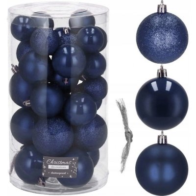 SPRINGOS Vánoční baňky modré mix - 4/5/6cm, sada 30ks