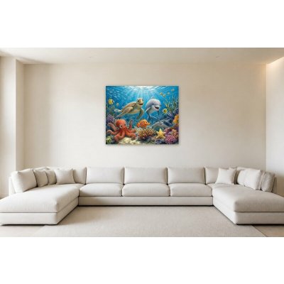Obraz na plátně – Veselí podmořští kamarádi 150 × 120 cm – Hledejceny.cz