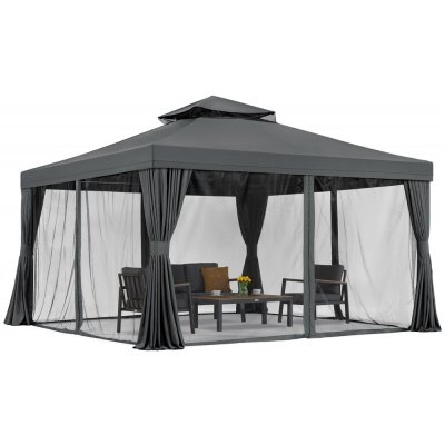 Garden Point Valencia 4x4m pavilon s moskytiérou a závěsyantracit – Zbozi.Blesk.cz