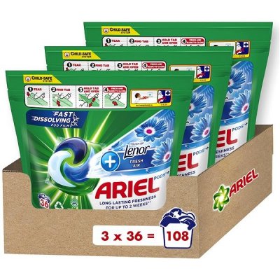 Ariel + Touch of Lenor Fresh Air kapsle 3 x 36 PD – Hledejceny.cz