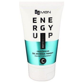 AA Cosmetics Men Energy Up osvěžující čistící gel na obličej Menhtol + Vitamin C 150 ml
